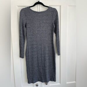 A New Day Women's Ribbed Long Sleeve Heather Gray Sweater Dress Size XS